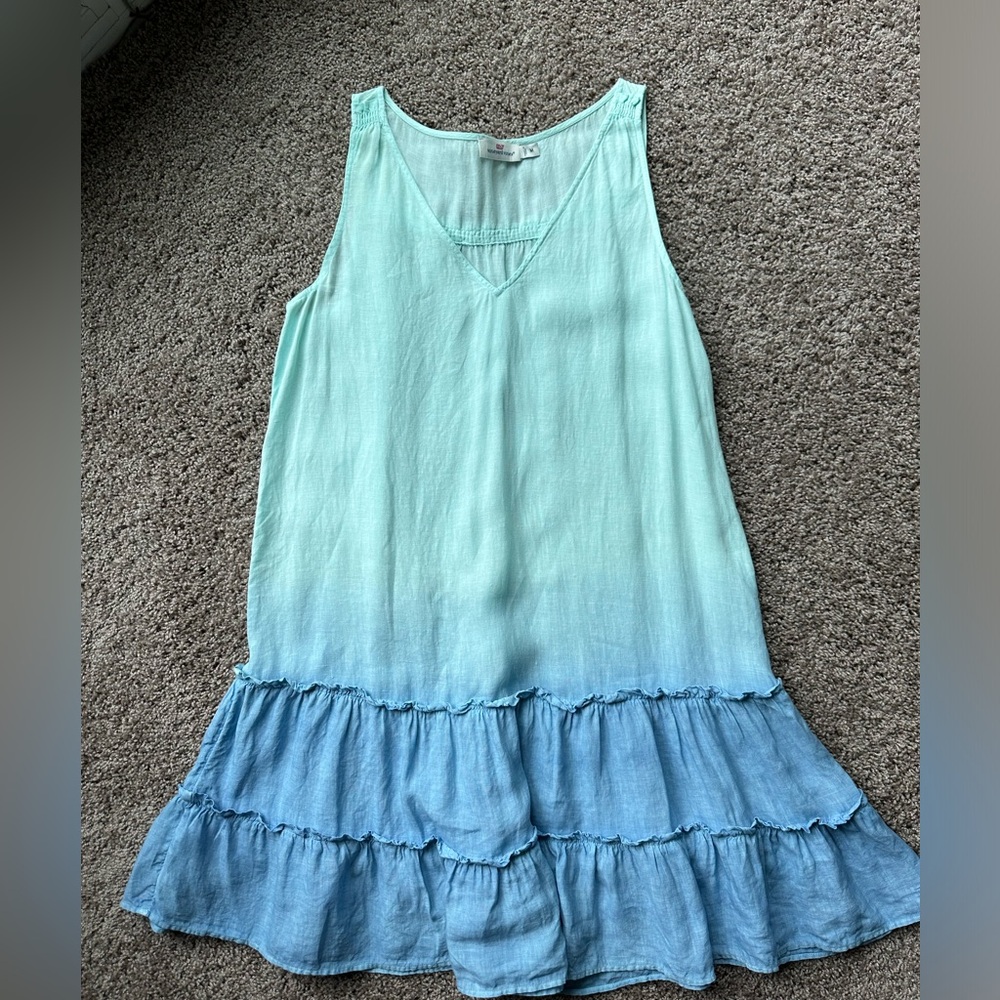 Vineyard Vines cover up, NWOT, size M, tiered dress, linen, tie dye